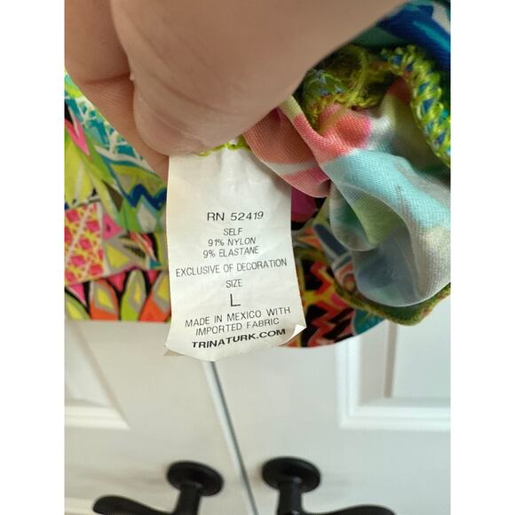 Trina Turk Recreation Bright Multicolor Tropical Swim Cover - Picture 6 of 8